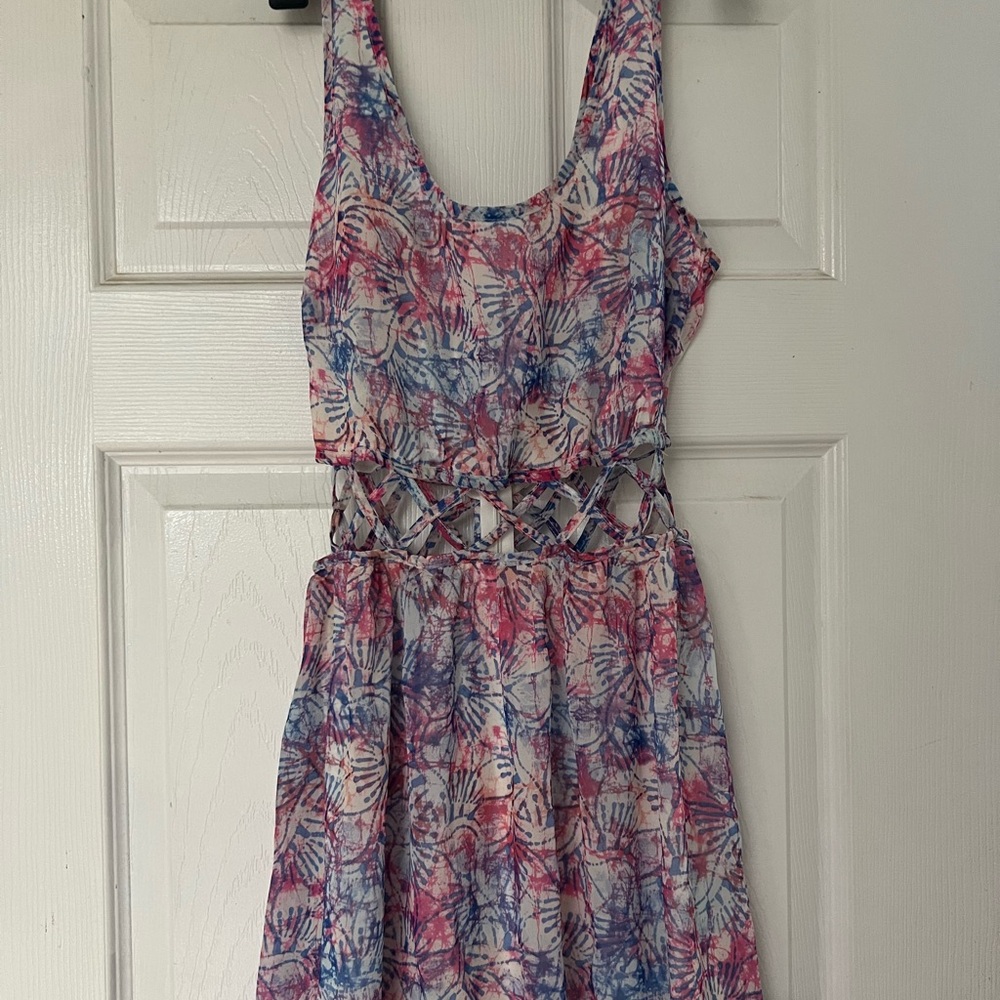 sundress with crisscross midriff cutout